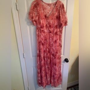 Pink floral lace dress, size 1x, torrid